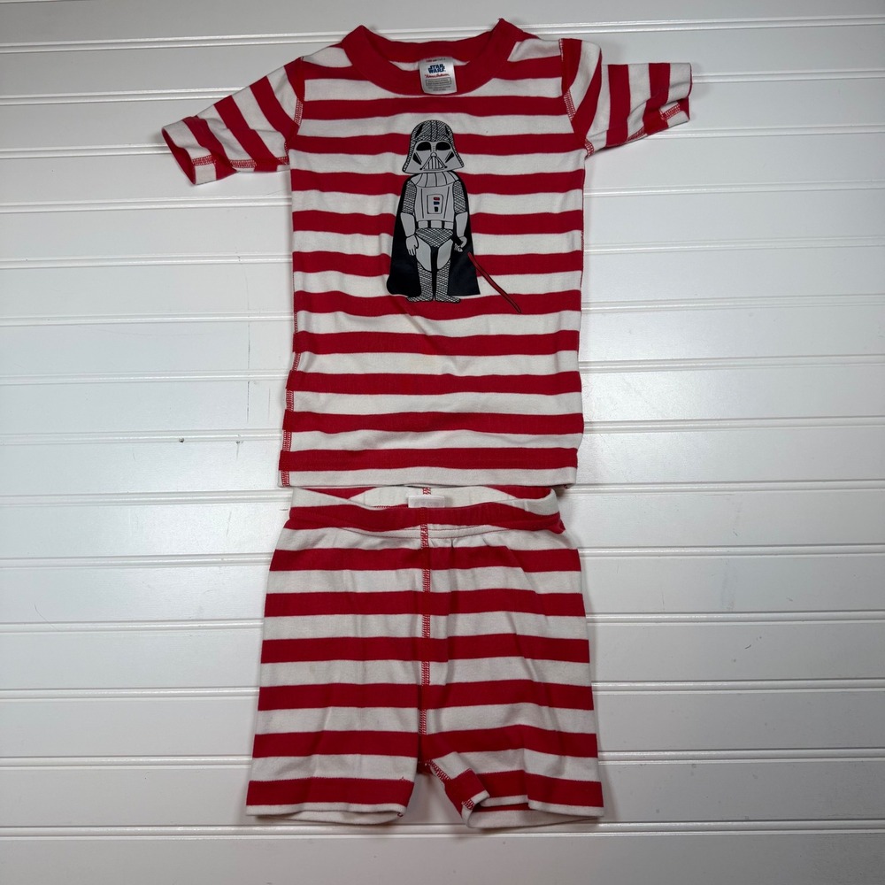 Hanna Andersson Star Wars Darth Vader Red White Striped Pajama Set Kids 4 100cm